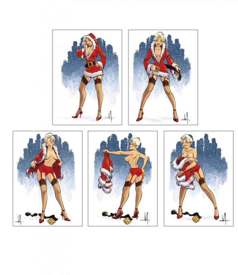POSTCARDSET - Chastity Blaze Christmas Pin Ups 1