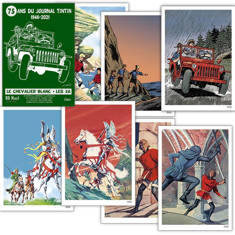PORTFOLIO - 75 ans du journal Tintin 1 Witte Ruiter + 3L 1