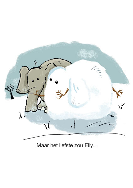 Elly de Olifant 4 Droomt van een witte Kerst PRENTENBOEK 2