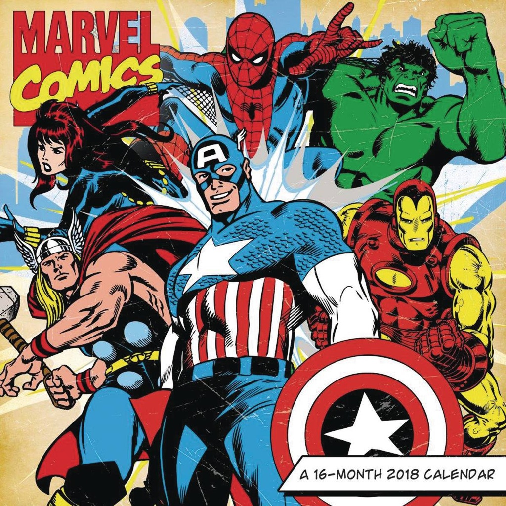 MARVEL COMICS RETRO 16 MONTH 2018 WALL CALENDAR