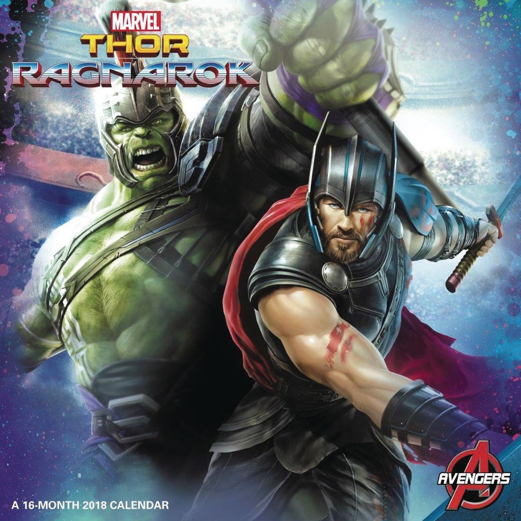 THOR RAGNAROK 19 MONTH 2018 WALL CAL