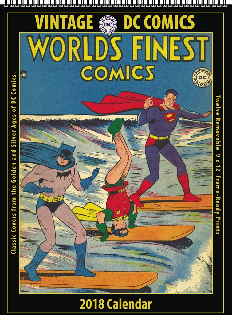 VINTAGE DC COMICS 2018 12 MONTH WALL CALENDAR