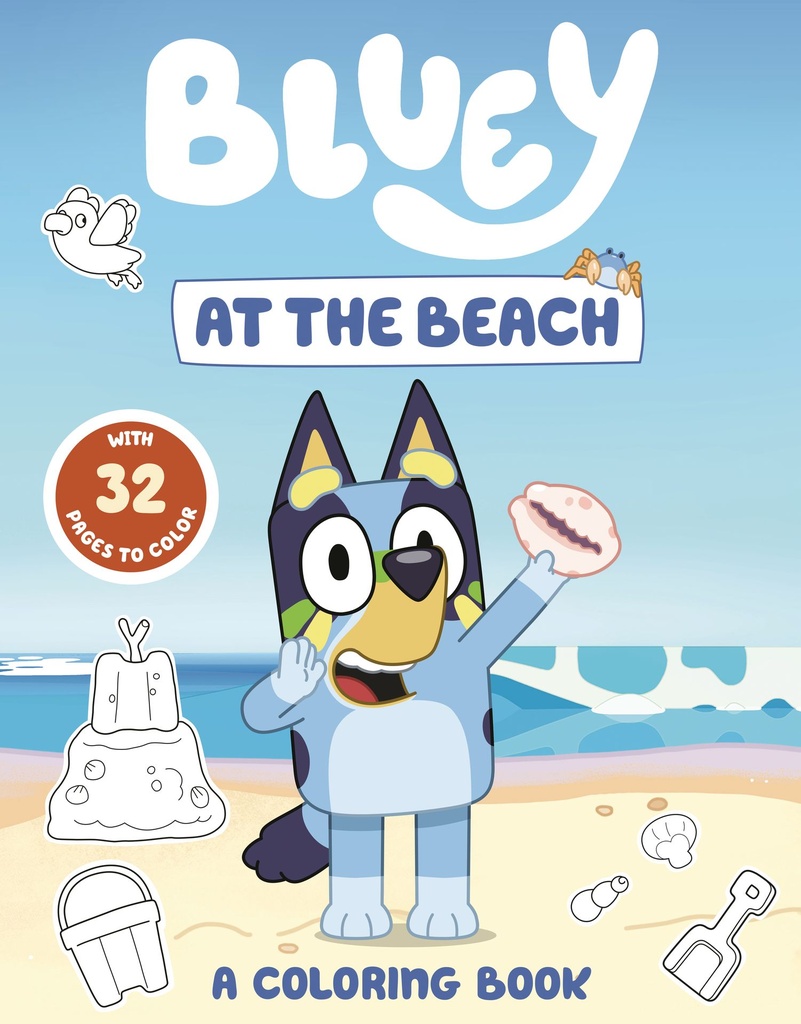 BLUEY AT BEACH A COLORING BOOK