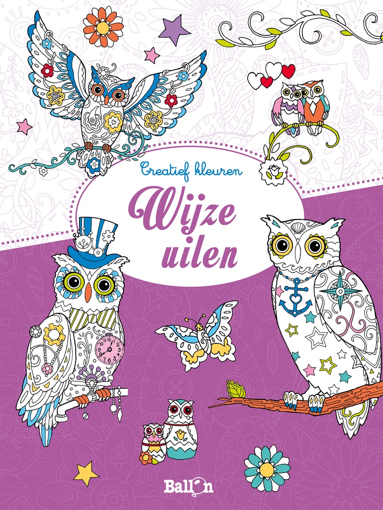 Creatief kleuren - Wijze uilen