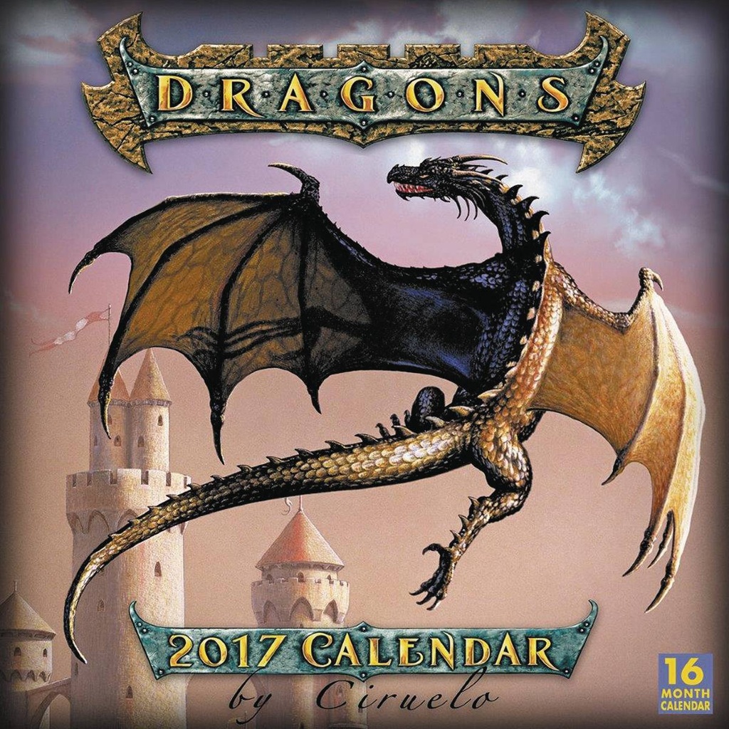 DRAGONS BY CIRUELO 2017 16 MONTH WALL CALENDAR