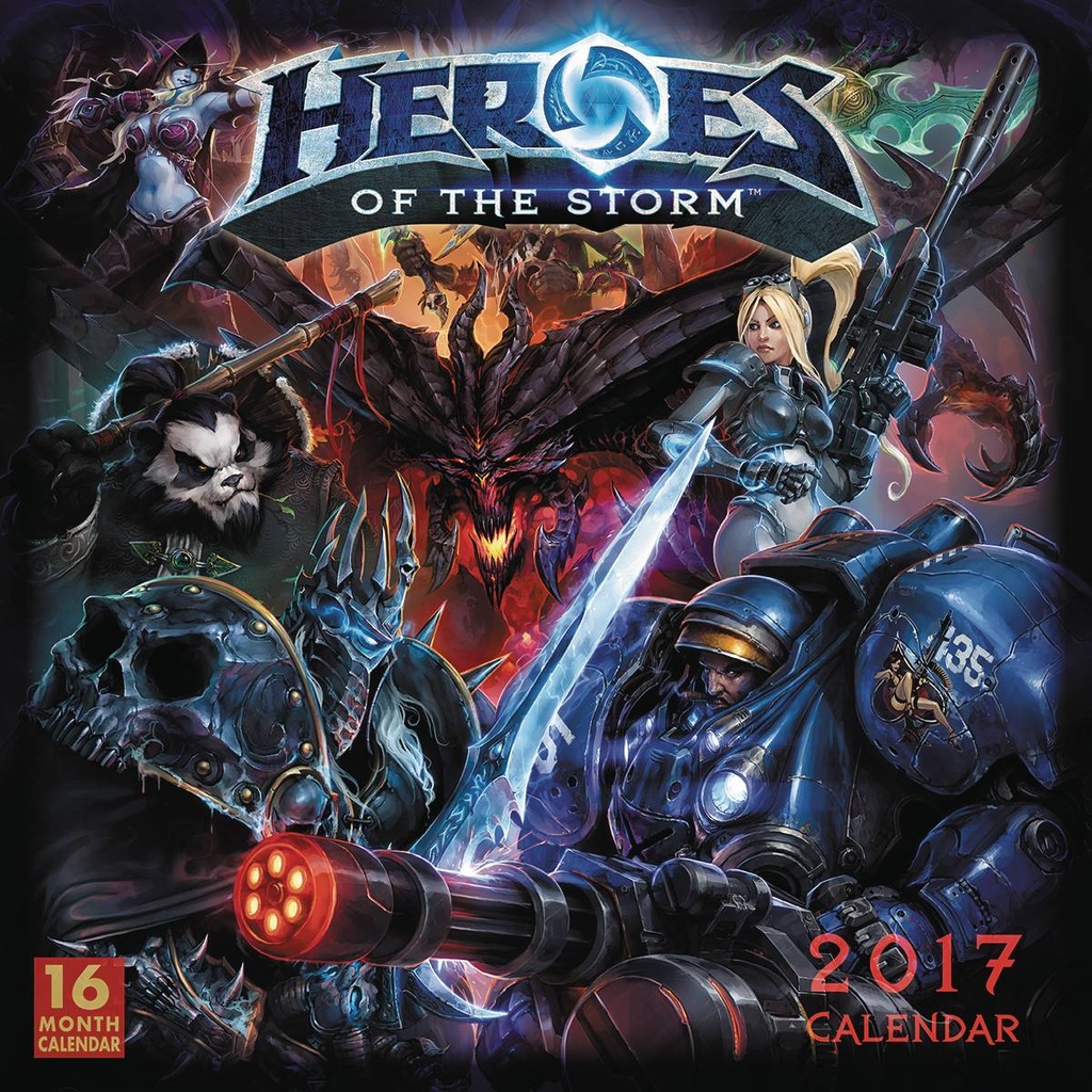 HEROES OF THE STORM 2017 16 MONTH WALL CALENDAR