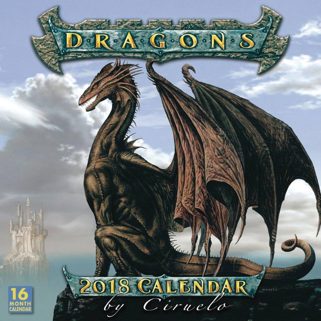 DRAGONS BY CIRUELO 2018 16 MONTH WALL CALENDAR