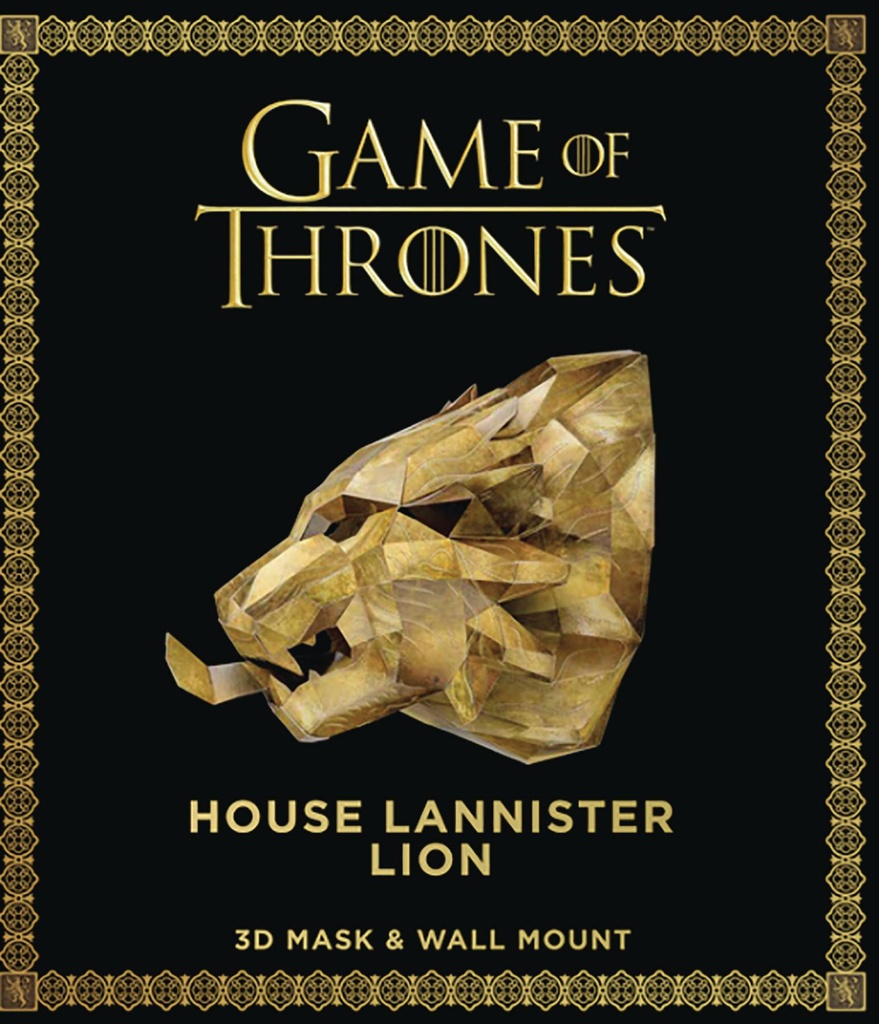 GAME OF THRONES MASK WITH BOOK HOUSE LANNISTER LION
