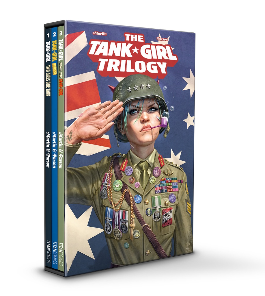 TANK GIRL TRILOGY SLIPCASE SET DM EXCL BRETT PARSON UNIFORM