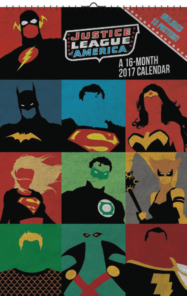 JUSTICE LEAGUE OVERSIZED 2017 WALL CAL