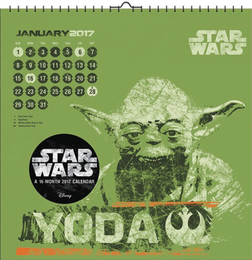 STAR WARS SAGA ART 2017 WALL CAL