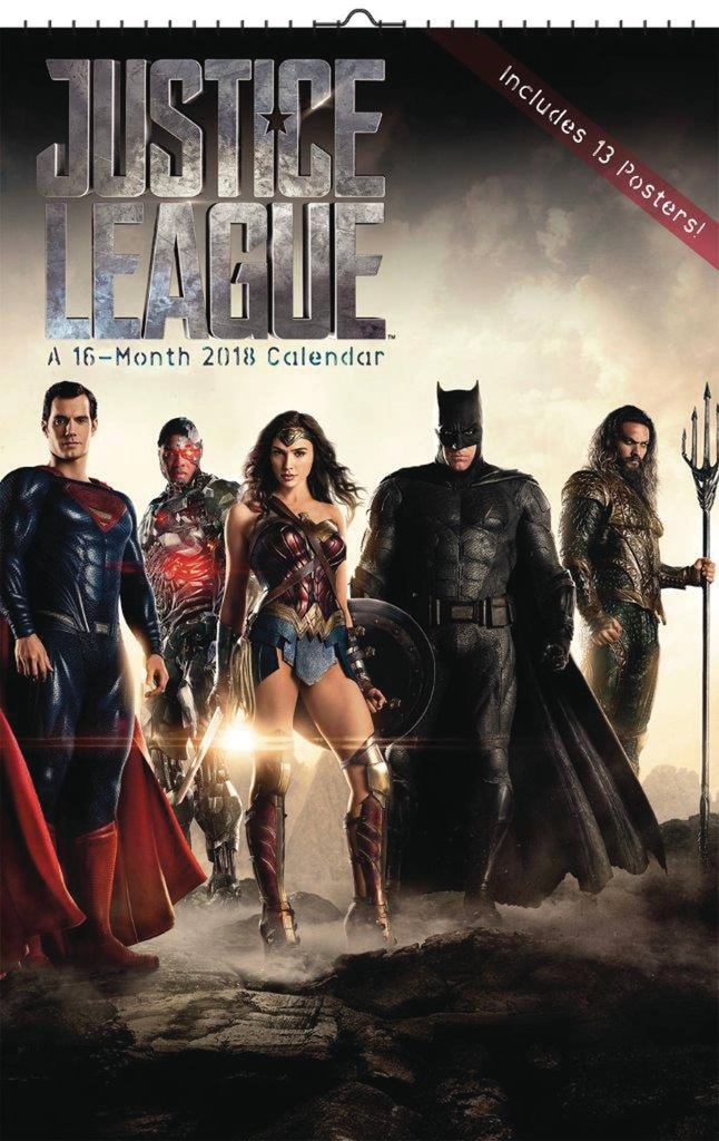 JUSTICE LEAGUE MOVIE OVERSIZED 2018 WALL CAL