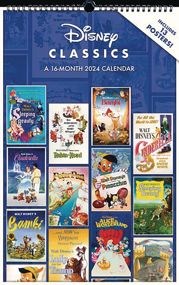 DISNEY CLASSIC POSTERS OVERSIZED 2024 WALL CALENDAR