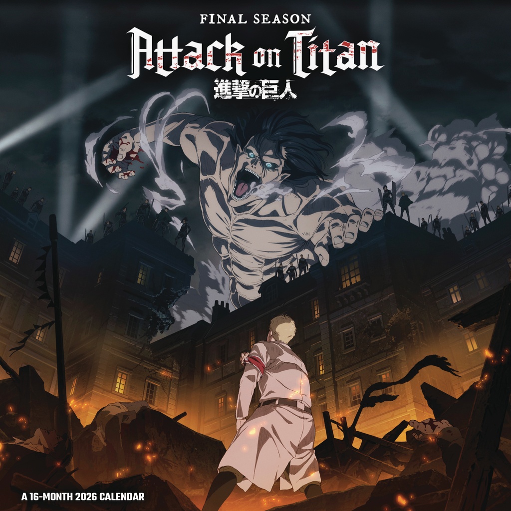 ATTACK ON TITAN 16 MONTH 2026 WALL CALENDAR
