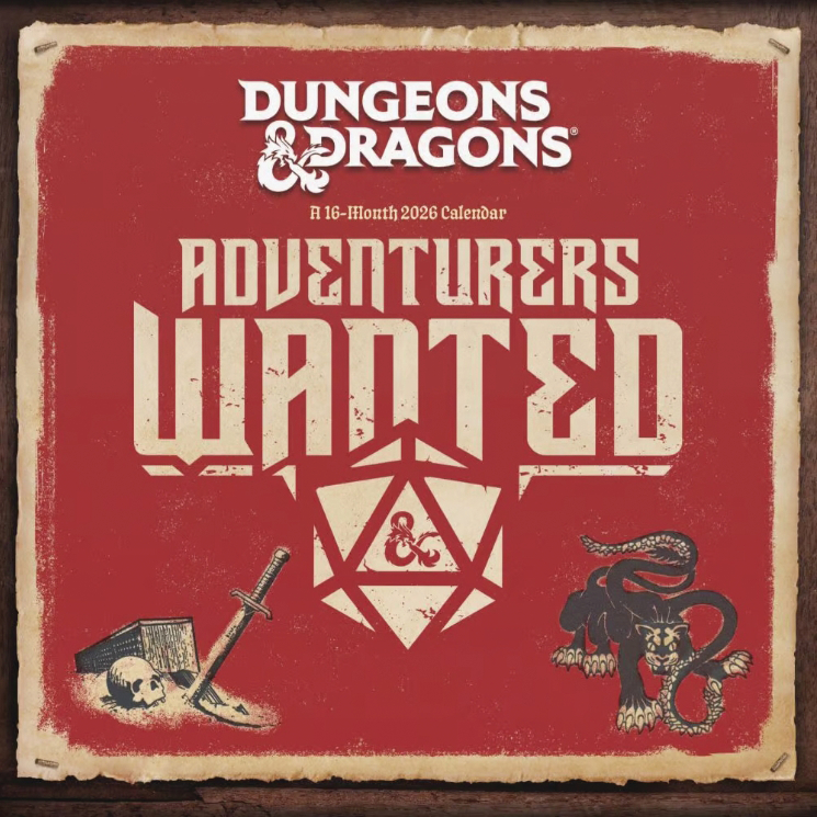 DUNGEONS & DRAGONS CLASSIC 2026 16 MONTH WALL CALENDAR