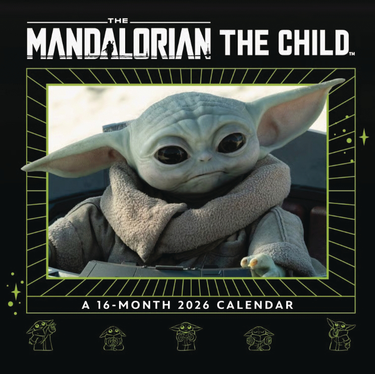 STAR WARS MANDALORIAN GROGU 16 MONTH 2026 WALL CAL