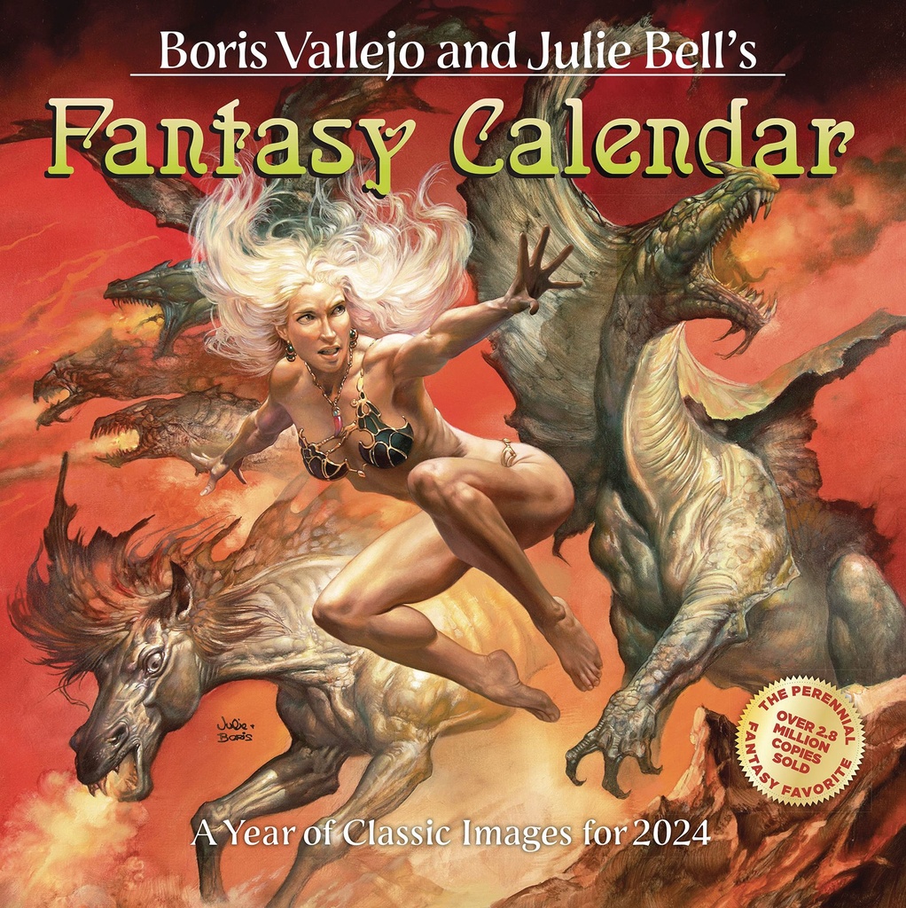 BORIS VALLEJO JULIE BELL FANTASY 2024 WALL CAL