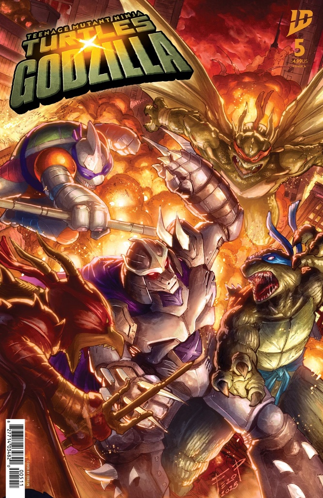 TEENAGE MUTANT NINJA TURTLES X GODZILLA 5 COVER A (PE)