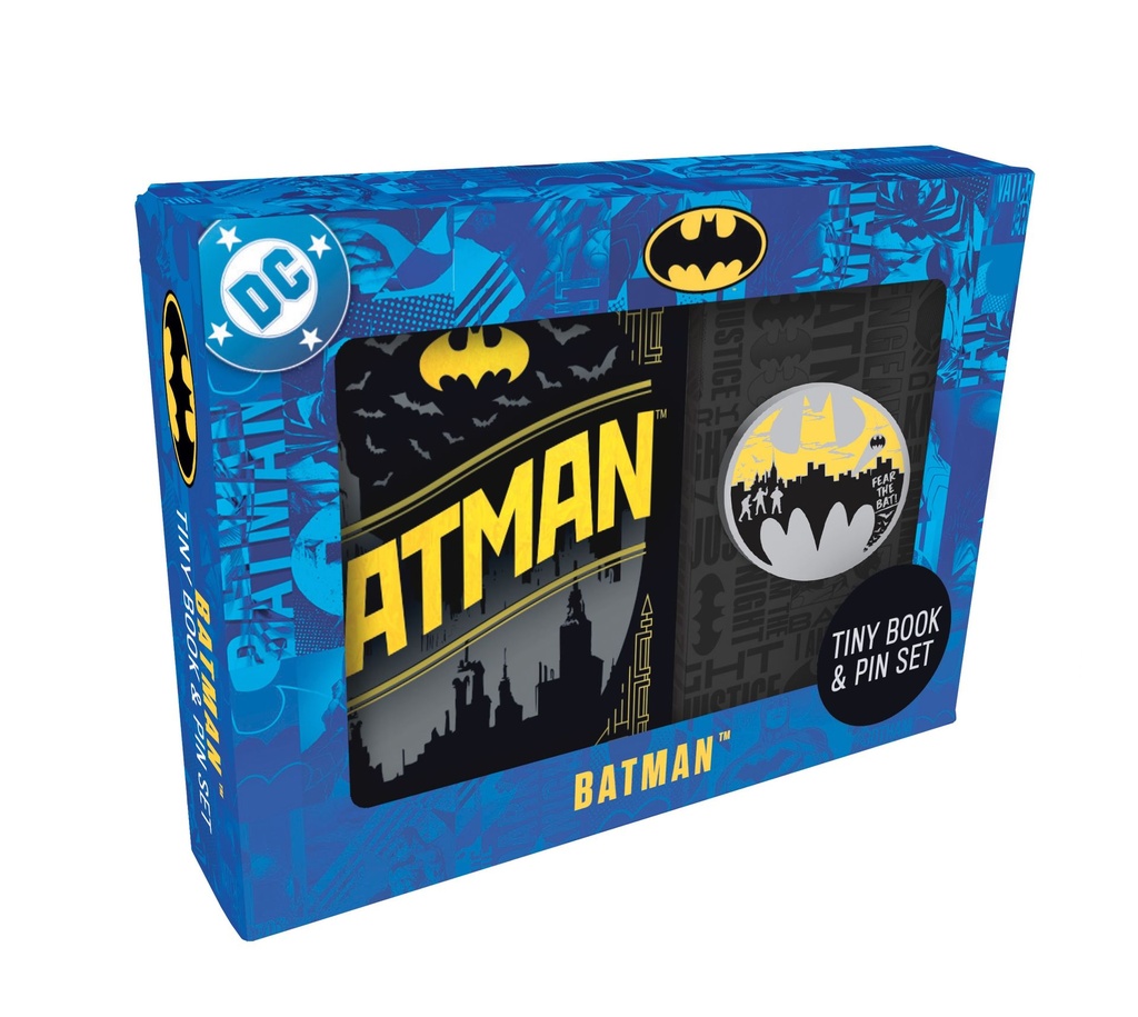 DC COMICS BATMAN TINY BOOK AND PIN SET