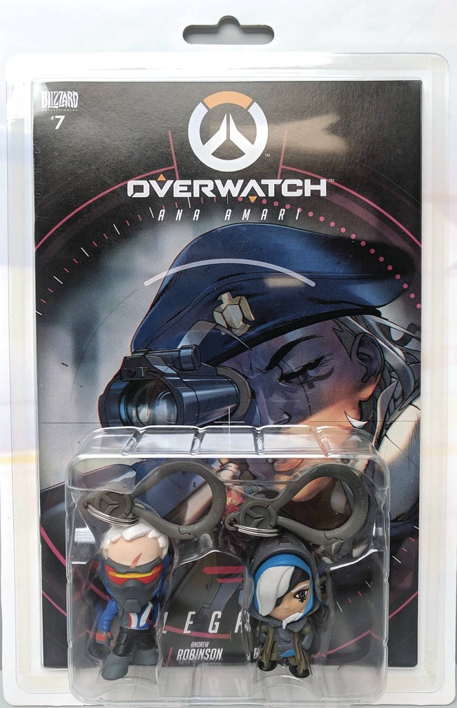 OVERWATCH ANA & SOLDIER 76 COMIC BOOK BACKPACK CLIP 2 PACK