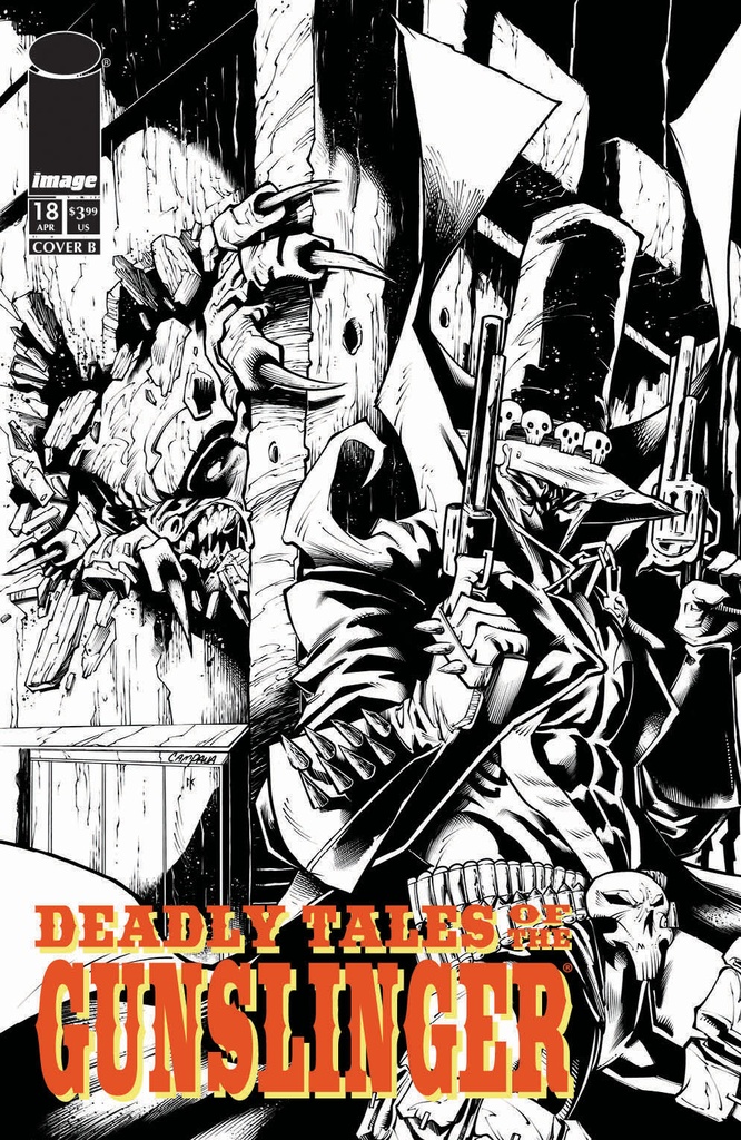 DEADLY TALES OF GUNSLINGER SPAWN 18 CVR B CHRIS CAMPANA B&W
