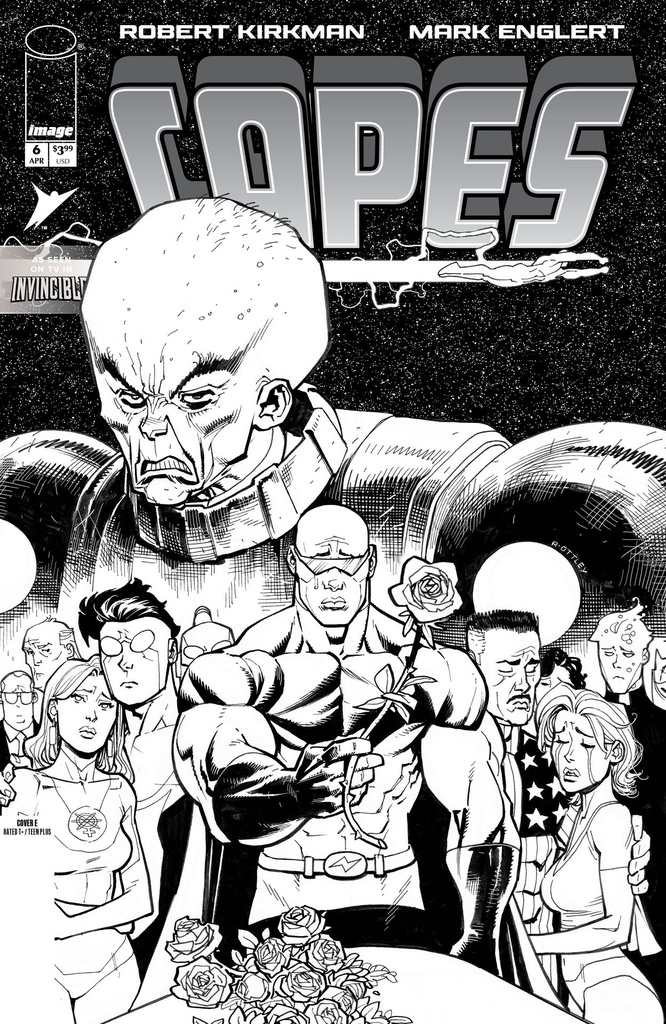 INVINCIBLE UNIVERSE CAPES 6 CVR E INC 1:50 RYAN OTTLEY B&W V