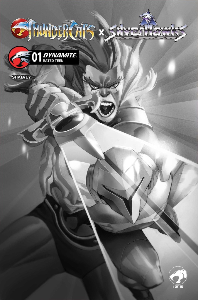 THUNDERCATS X SILVERHAWKS 1 CVR K INC 1:20 ERIC CANETE B&W V