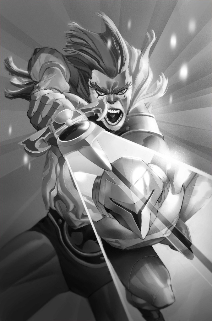 THUNDERCATS X SILVERHAWKS 1 CVR M INC 1:30 ERIC CANETE B&W V
