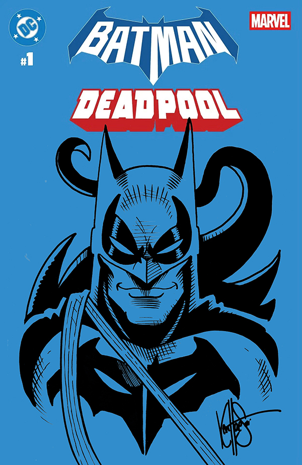 DF DC/MARVEL BATMAN/DEADPOOL 1 BLANK VARIANT SIGNED HAESER W