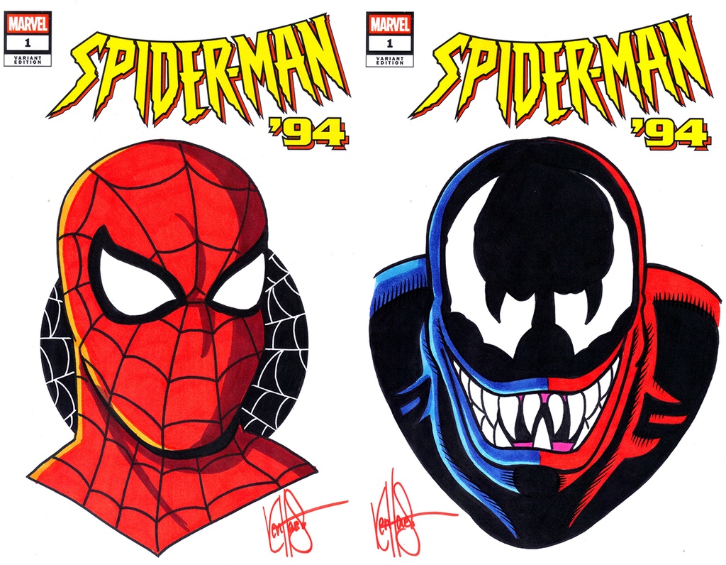 DF SPIDER-MAN ?94 1 DUAL BLANK VAR SET SIGNED HAESER SPIDER-