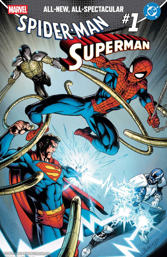 MARVEL/DC SPIDER MAN/SUPERMAN 1 MARK BAGLEY FOIL VAR