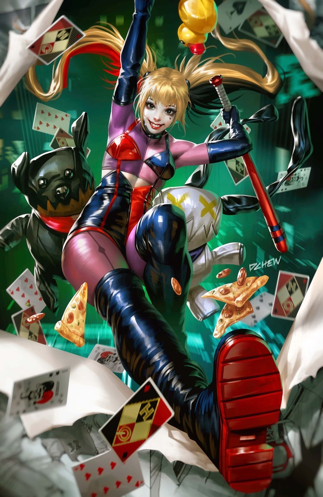 HARLEY QUINN 62 CVR D DERRICK CHEW CARD STOCK VAR