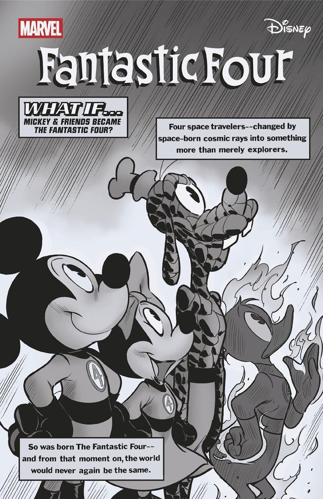 FANTASTIC FOUR #6 IVAN BIGARELLA BLACK AND WHITE DISNEY WHAT
