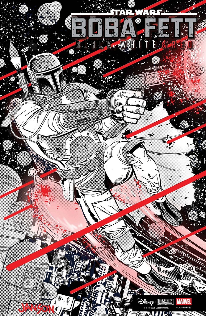 STAR WARS: BOBA FETT - BLACK, WHITE & RED #4 DAVE WACHTER VA