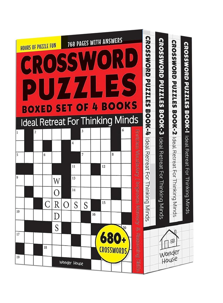 Crossword Puzzles Boxed Set [4 Books] - 680+ Engaging Crossw