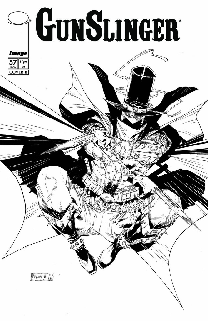 GUNSLINGER SPAWN 57 CVR B CARLO BARBERI B&W VAR