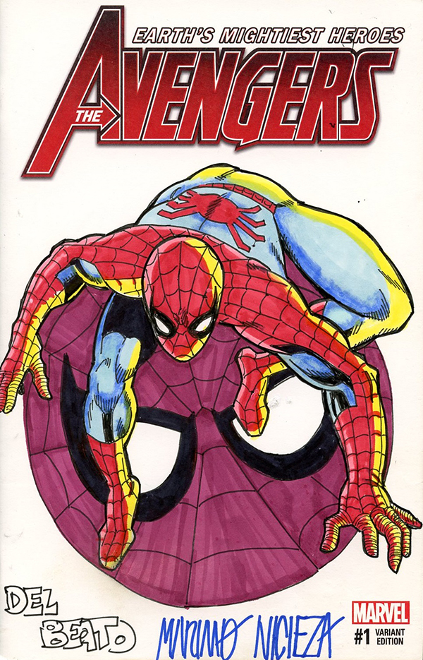 DF MARVEL COMICS COMMISSIONED COVER ART SIGNED AND REMARKED