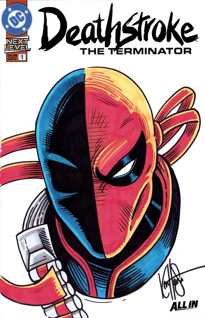 DF DEATHSTROKE THE TERMINATOR 1 SIGNED AND REMARKED BY KEN H