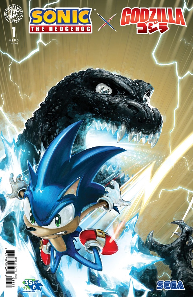 SONIC THE HEDGEHOG X GODZILLA 1 VAR D (CRAIN)