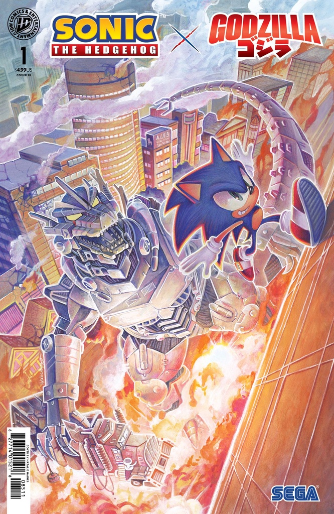 SONIC THE HEDGEHOG X GODZILLA 1 VAR RI (25) FOIL (HAINES)
