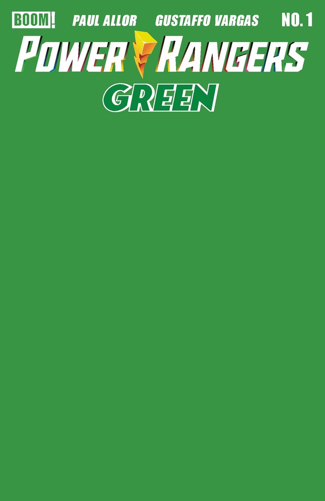 POWER RANGERS GREEN 1 E GREEN BLANK SKETCH VAR