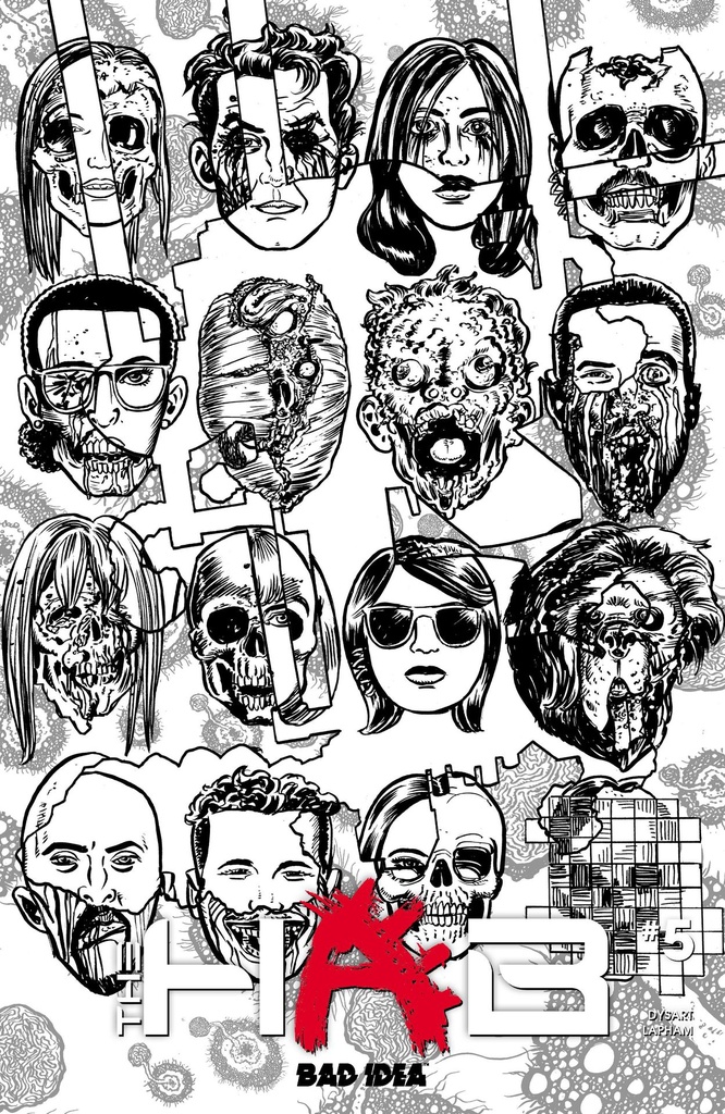 HAB 5 (OF 5) CVR D DAVID LAPHAM BW INFECTED SKULLS VAR