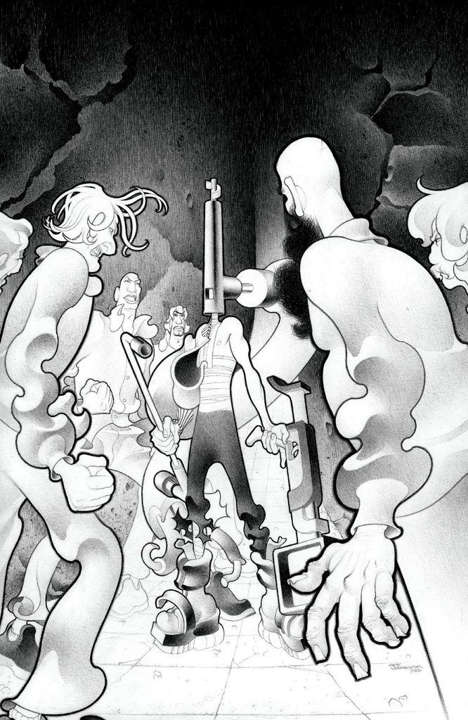 FACELESS FAMILY MAZE MECHANICAL ALIENS 4 CVR C INC 1 10 MATT LESNIEWSKI B&W VAR