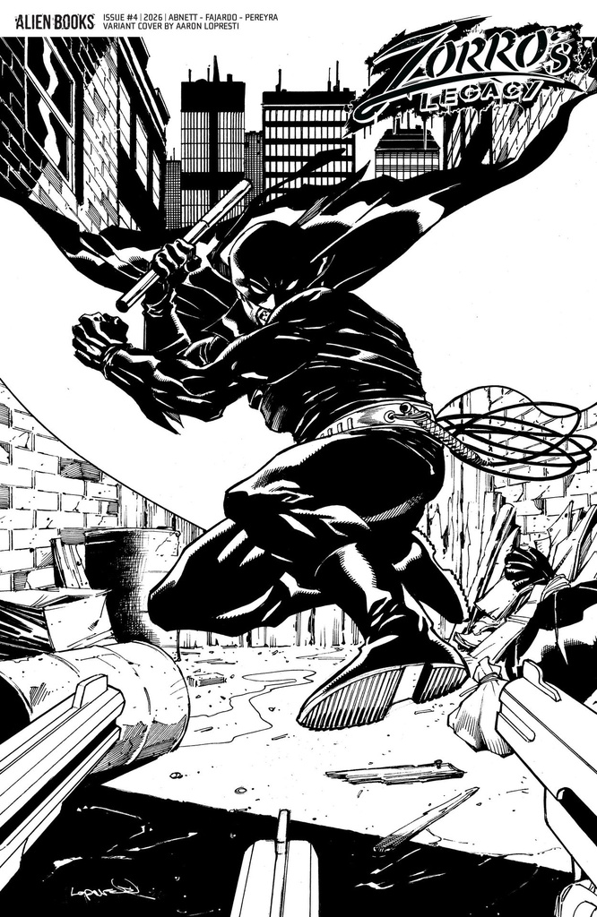 Zorro's Legacy #4 Variant D (Lopresti B&W)