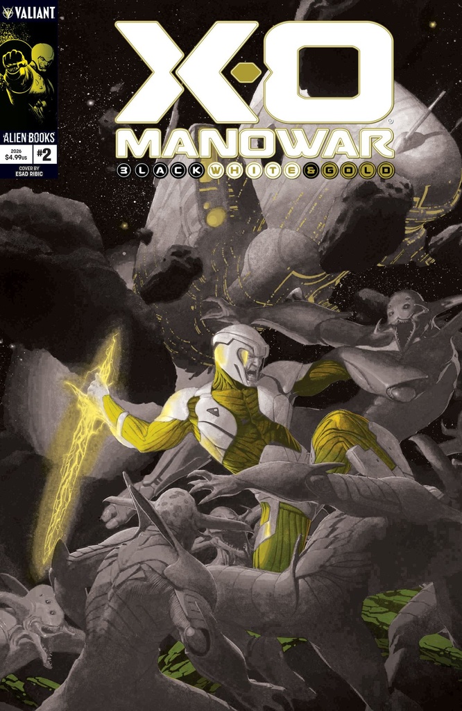X-O Manowar: Black, White & Gold #2 Variant B (Ribic Black,