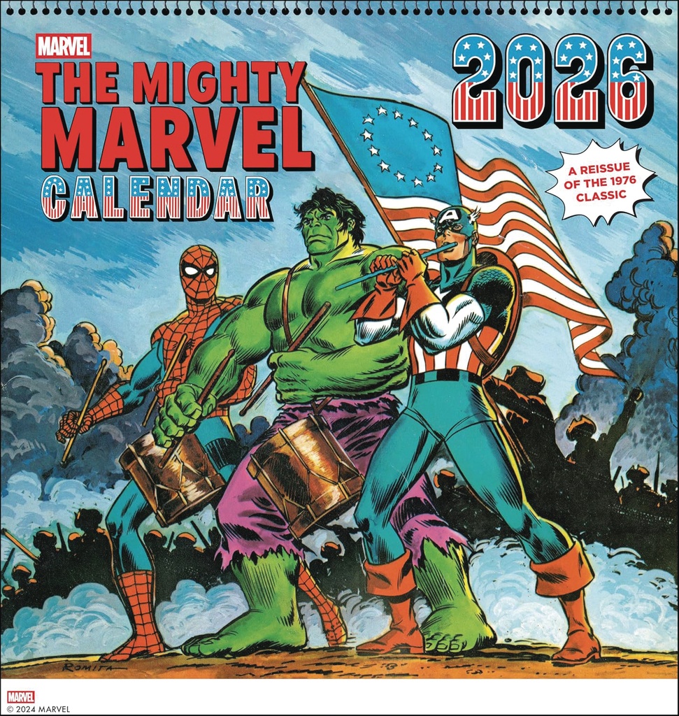 MIGHTY MARVEL 2026 WALL CAL REISSUE 1976 CAL