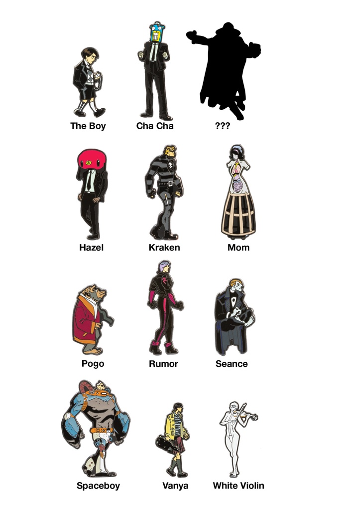 UMBRELLA ACADEMY BLIND BOX CHARACTER PINS CASE