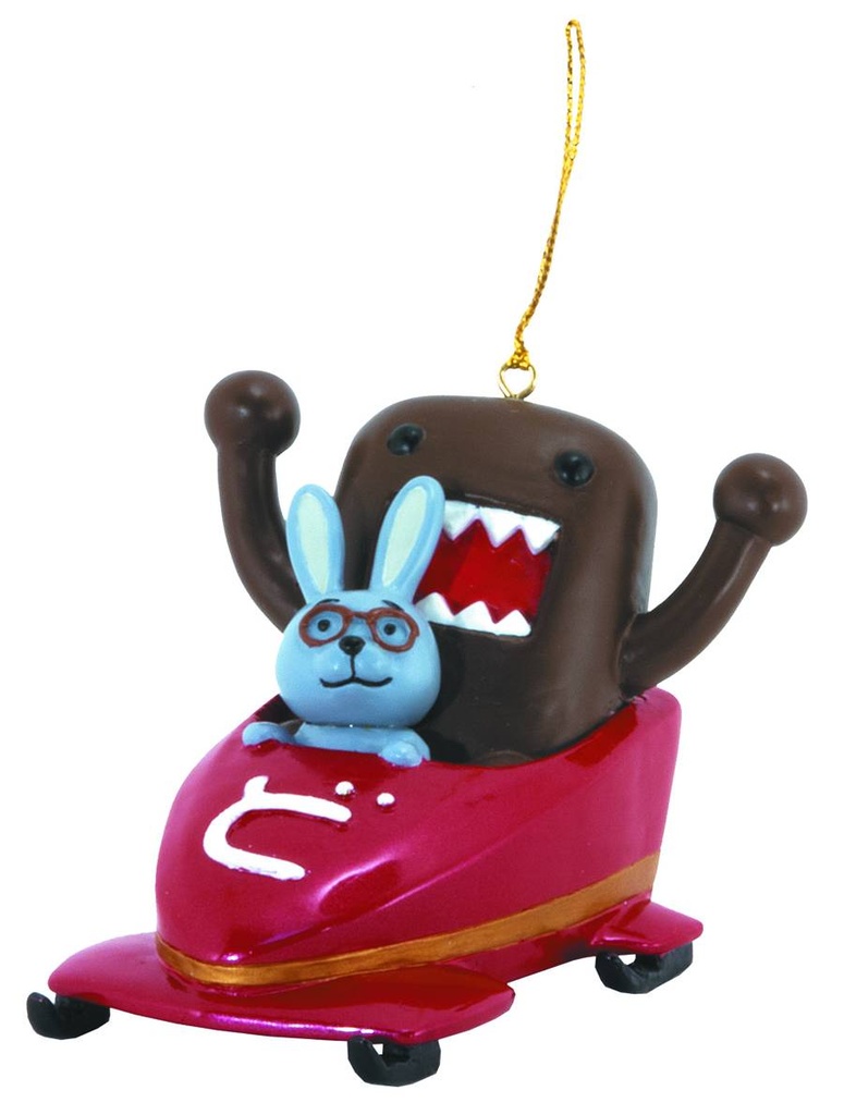 DOMO & FRIENDS IN BOBSLED ORNAMENT