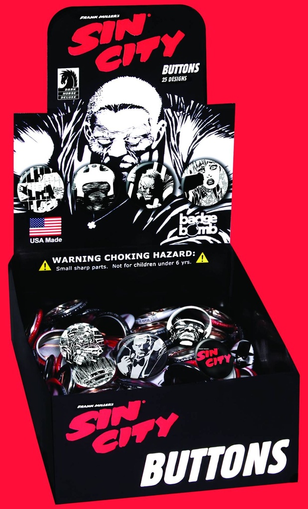 SIN CITY BUTTONS COUNTER DISPLAY