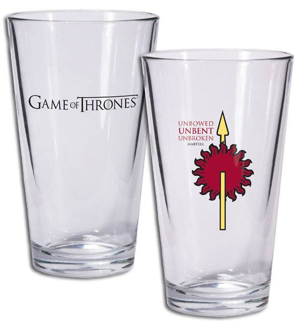 GAME OF THRONES PINT GLASS MARTELL SIGILE